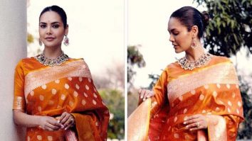 Esha Gupta gracefully embraces tradition in a stunning mango-orange saree at the Chitra Bharti Film Festival