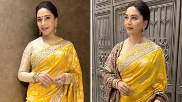 Madhuri Dixit continues her stylish saree streak in glorious yellow saree by Anita Dongre worth Rs.70,000