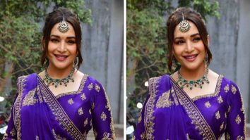Madhuri Dixit gracefully rekindles nostalgia in her iconic purple saree from Hum Aapke Hain Koun
