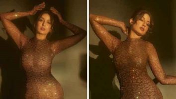 Nora Fatehi brings dash of sparkle to Crakk promotions in brown body con gown