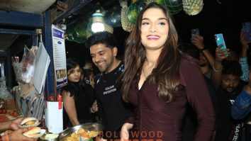 Photos: Saie Manjrekar and Guru Randhawa enjoying Vada Pav in Juhu