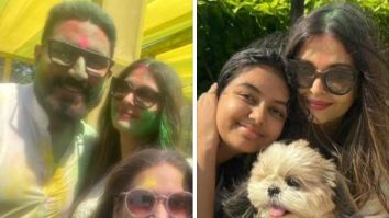 Aishwarya Rai Bachchan celebrates Holi with Aaradhya and Abhishek Bachchan