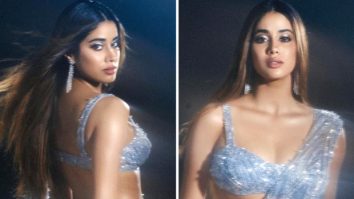 Janhvi Kapoor shines bright in a stunning ice blue saree by Amit Aggarwal