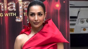 Malaika Arora gets snapped in red on Jhalak Dikhla Ja set