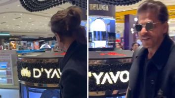 Shah Rukh Khan is a proud dad as he flaunts Aryan Khan’s streetwear brand at duty free at the airport, watch