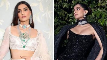 Sonam Kapoor made a grand entrance at the pre-wedding celebrations of Anant Ambani and Radhika Merchant, donning a regal Anamika Khanna lehenga and an exquisite Amit Al Kasm gown