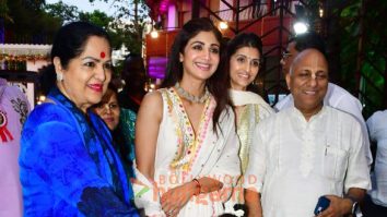 Photos: Shilpa Shetty snapped with her mother and daughter at the Iskon temple in Juhu