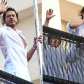Shah Rukh Khan greets a sea of fans from Mannat with AbRam on Eid 2024, blows kisses & does signature pose “Thank you for making my day special”
