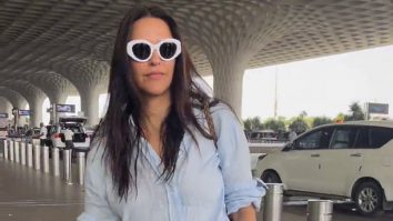 Neha Dhupia smiles for paps as she gets clicked at the airport
