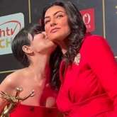 Bigg Boss fame Khanzaadi shares a sweet moment with Sushmita Sen as she places a peck on her cheek