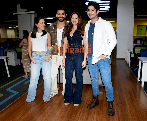 Photos: Ishk Vishk Rebound stars Rohit Saraf, Pashmina Roshan, Jibraan Khan and Naila Grrewal snapped promoting film at Bollywood Hungama office Photos: Ishk Vishk Rebound stars Rohit Saraf, Pashmina Roshan, Jibraan Khan and Naila Grrewal snapped promoting film at Bollywood Hungama office