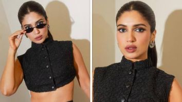 Bhumi Pednekar keeps it chic in Kunal Rawal crop top and skirt with sparkly belt and mini handbag, see photos