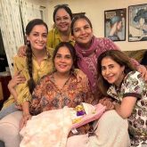 Richa Chadha and baby girl pose with “Masis” Shabana Azmi, Urmila Matondkar, Tanvi Azmi and Dia Mirza 