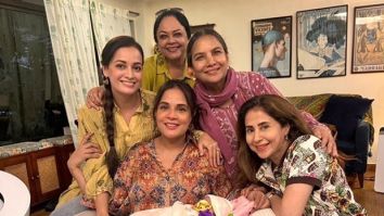 Richa Chadha and baby girl pose with “Masis” Shabana Azmi, Urmila Matondkar, Tanvi Azmi and Dia Mirza 