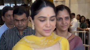 Sharvari Wagh gets clicked in her bright yellow outfit at Siddhivinayak Temple