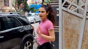 Fatima Sana Shaikh poses for a selfie with a fan as she gets clicked