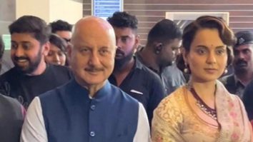 Kangana Ranaut with Anupam Kher & Shreyas Talpade at Emergency trailer launch
