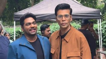 Lovely! Zakir Khan poses with Karan Johar at an event