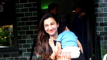 Photos: Gauahar Khan snapped with her son outside a cafe in Bandra