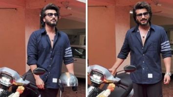 Arjun Kapoor jokes that he wants to hide from the paparazzi as he introduces them to his new Scooter worth Rs. 1.09 Lakhs