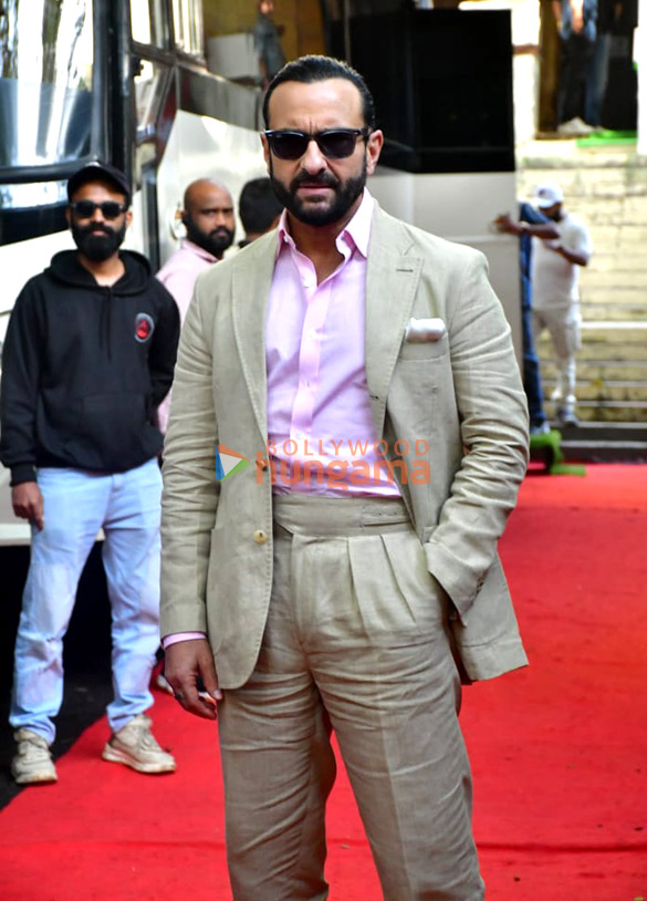 Photos: Saif Ali Khan, Janhavi Kapoor and Jr NTR snapped promoting Devara