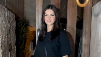 Tara Sutaria poses in all black as she gets clicked post dinner in Bastian