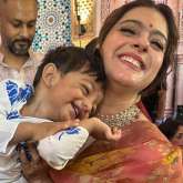 Kajol shares adorable moments with Vatsal Sheth and Ishita Dutt’s son Vayu at Durga Pandal