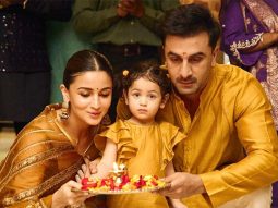 Alia Bhatt, Ranbir Kapoor, and daughter Raha twin in gold for Diwali puja, see pics Alia Bhatt, Ranbir Kapoor, and daughter Raha twin in gold for Diwali puja, see pics